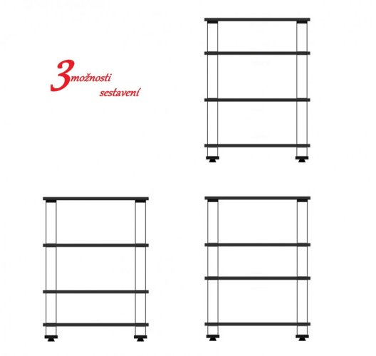 ELEKTRONIKA PRAHA - HIFI RACK 1 - Barva: Černá