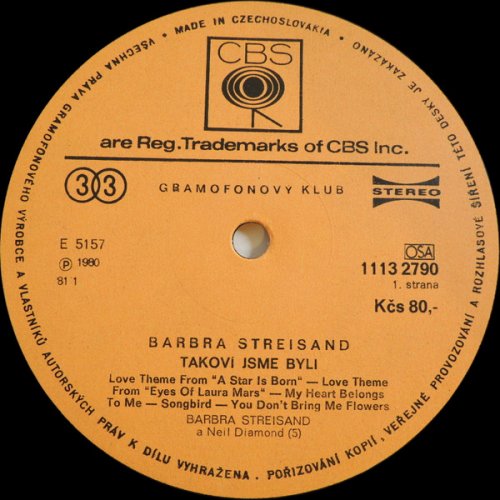 Barbra Streisand – Takoví Jsme Byli LP