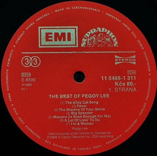Peggy Lee – The Best Of Peggy Lee LP