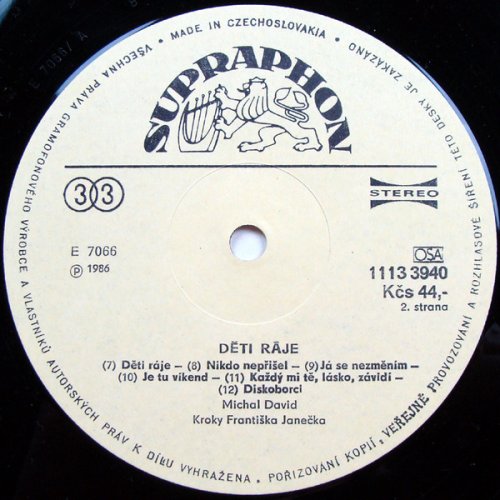 Michal David, Kroky Františka Janečka – Děti Ráje LP