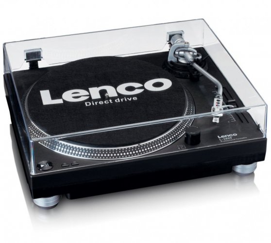 Lenco L-3809 - gramofon s přímým náhonem - Barva: Černá