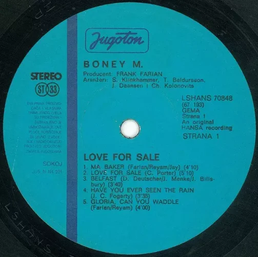 Boney M. - Love For Sale LP