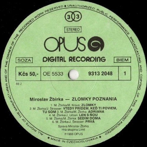 Miroslav Žbirka – Zlomky Poznania LP
