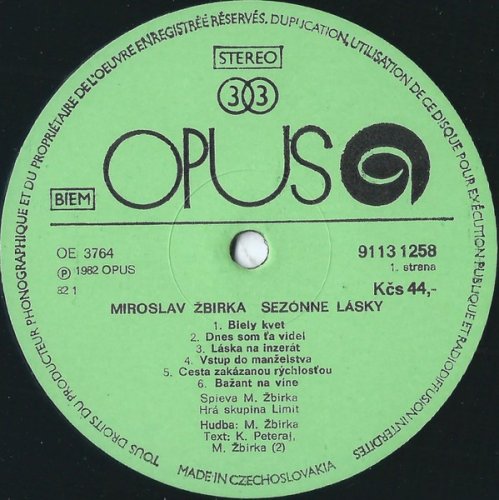 Miroslav Žbirka – Sezónne Lásky LP