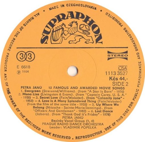 Petra Janů – 12 Famous & Awarded Movie Songs LP