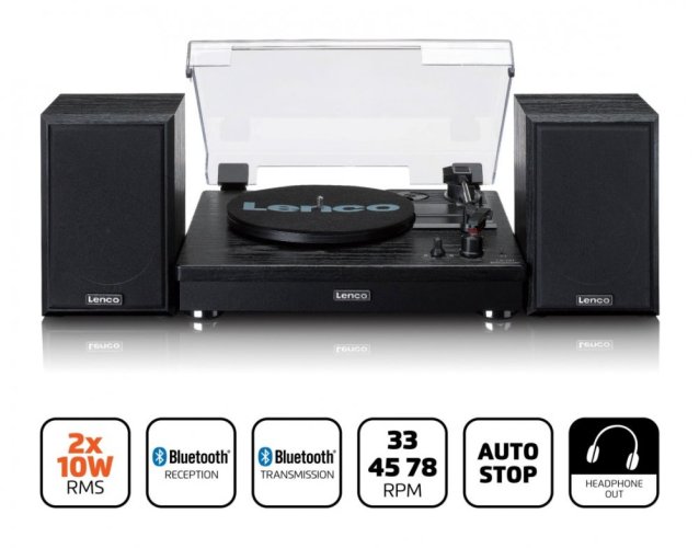 Lenco LS-101BK - gramofon se samostatnými reproduktory a BT