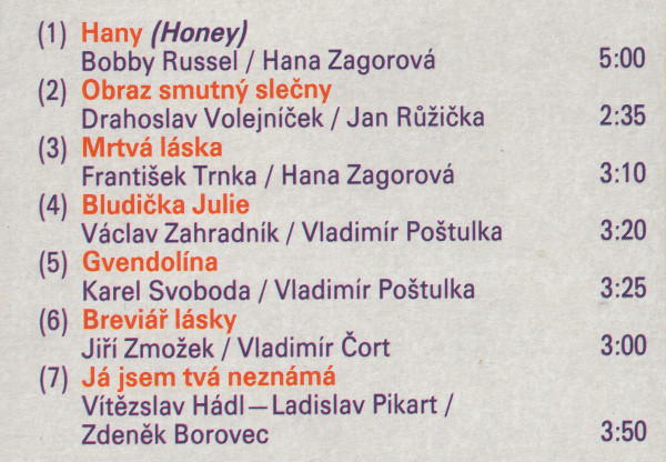Hana Zagorová – Lávky LP