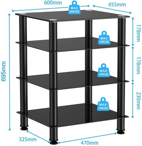 ELEKTRONIKA PRAHA - HIFI RACK 1 - Barva: Černá