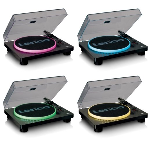Lenco LS-50LEDBK - gramofon s reproduktory a LED osvětlením