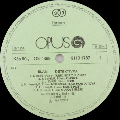 Elán – Detektívka LP