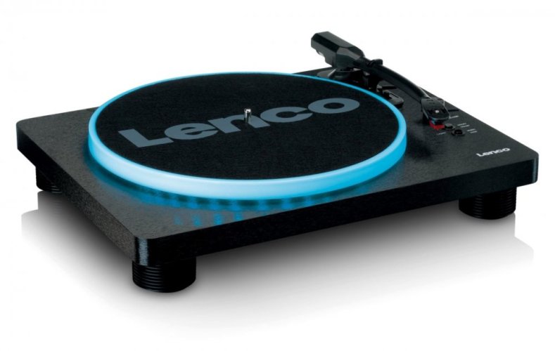 Lenco LS-50LEDBK - gramofon s reproduktory a LED osvětlením