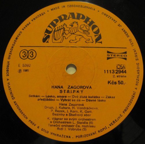 Hana Zagorová – Střípky LP