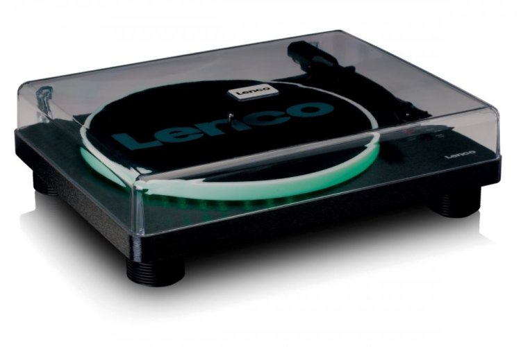 Lenco LS-50LEDBK - gramofon s reproduktory a LED osvětlením