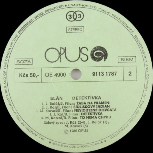 Elán – Detektívka LP