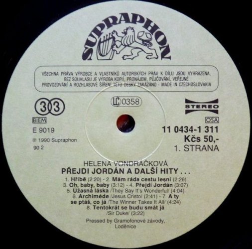 Helena Vondráčková – Přejdi Jordán A Další Hity LP