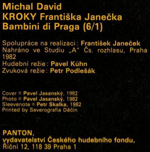 Michal David, Kroky Františka Janečka – Michal David, Kroky Františka Janečka LP