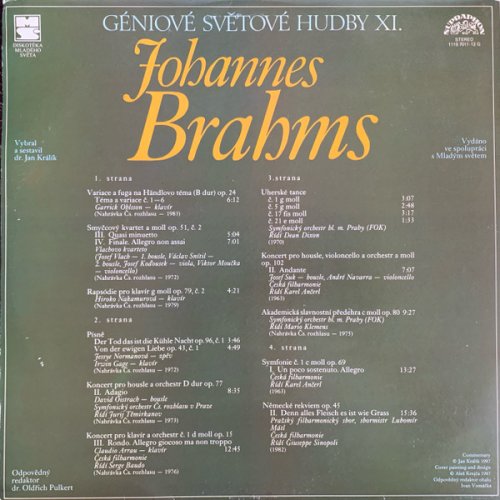Johannes Brahms – Géniové Světové Hudby XI. LP