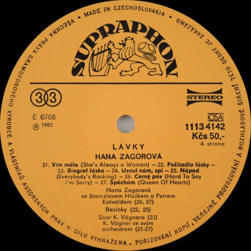 Hana Zagorová – Lávky LP