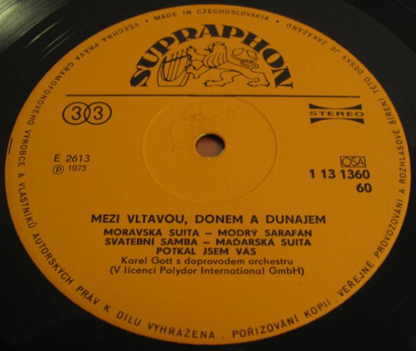 Karel Gott – Mezi Vltavou, Donem A Dunajem LP