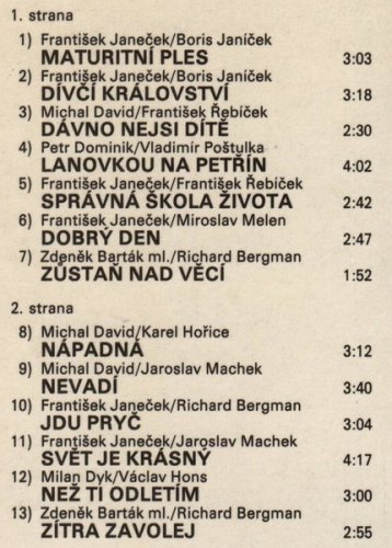 Pavel Horňák, Kroky Františka Janečka – Dívčí Království LP