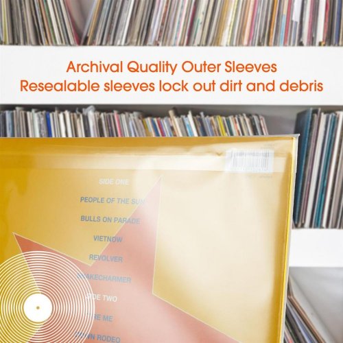 Spincare CLARITY 12 Inch SINGLE LP Resealable Outer Record Sleeves