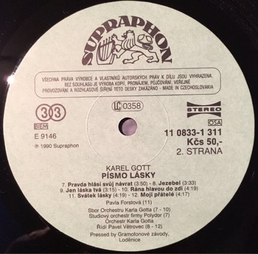 Karel Gott – Písmo Lásky LP