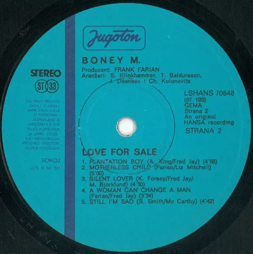 Boney M. - Love For Sale LP